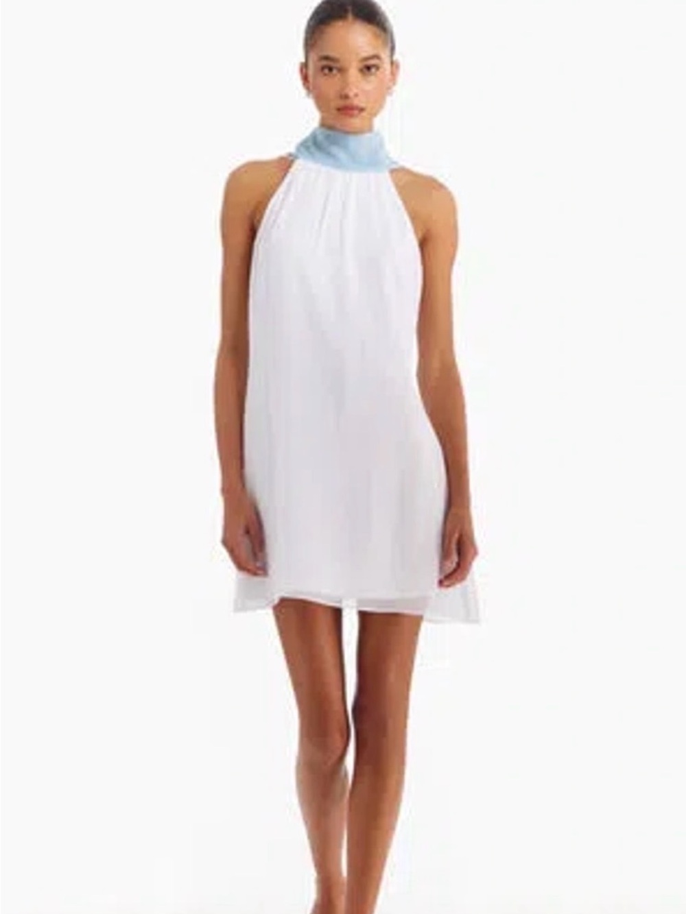 Amanda Uprichard Elegant Blue and White Sleeveless Dress